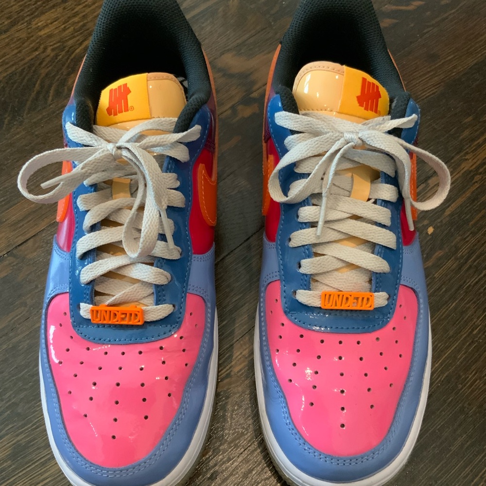 Nike Men’s Undefeated collab Colorblock Lace-Up Sneakers in Pink, Blue & Orange